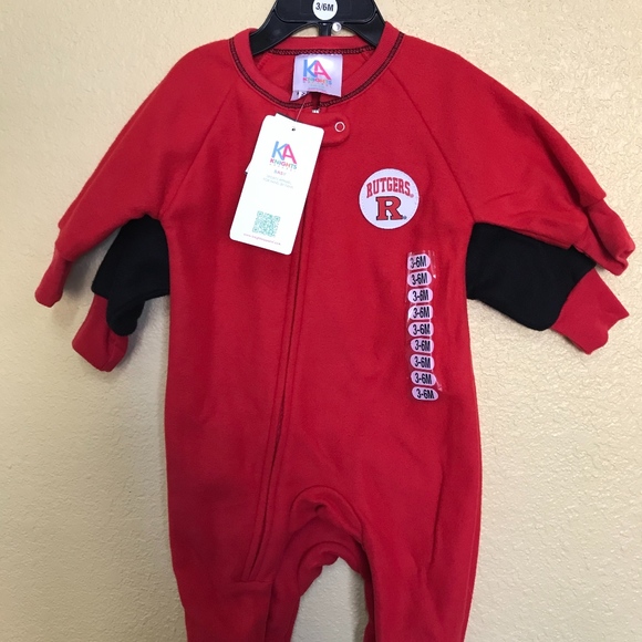 KIDS FLAME RESISTANT SLEEPWEAR 2 PK RED RUTGERS - Picture 2 of 4